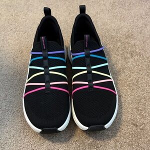 Skechers Black Slip-On Sneakers with Colorful Straps